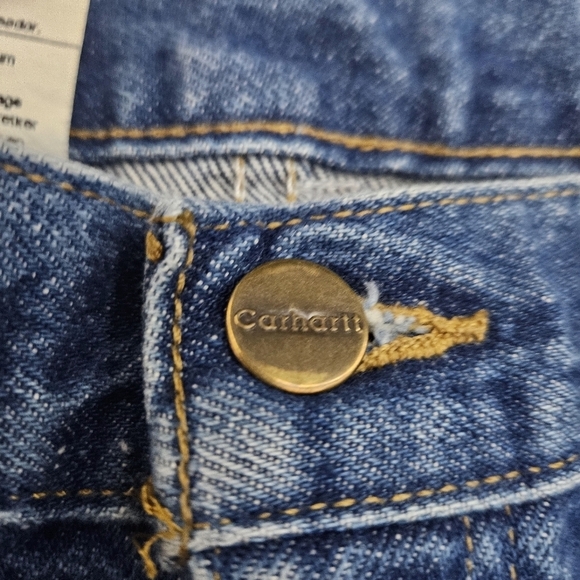 Carhartt Straight Traditional Fit Denim Blue Jeans men's size 46X32 B18 DST - Picture 5 of 12